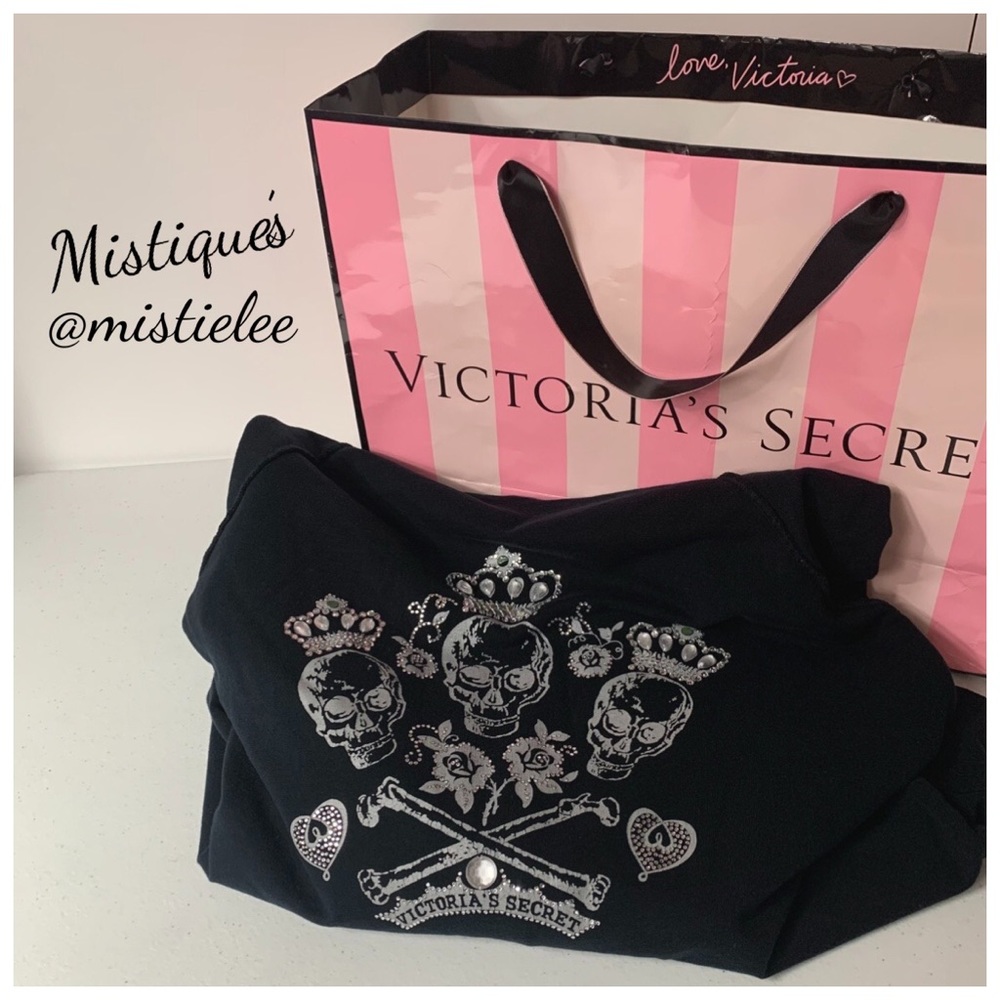 Victoria’s Secret VINTAGE ‘07 Full Zip Jacket Hoodie Size L Crown Skulls